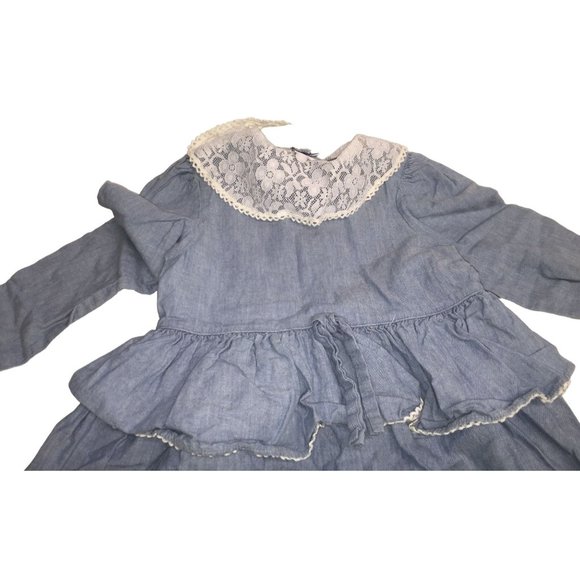Vintage Polly Flinders Girls Size 6 Ruffled Collared Classic Girls Dress - Picture 4 of 5